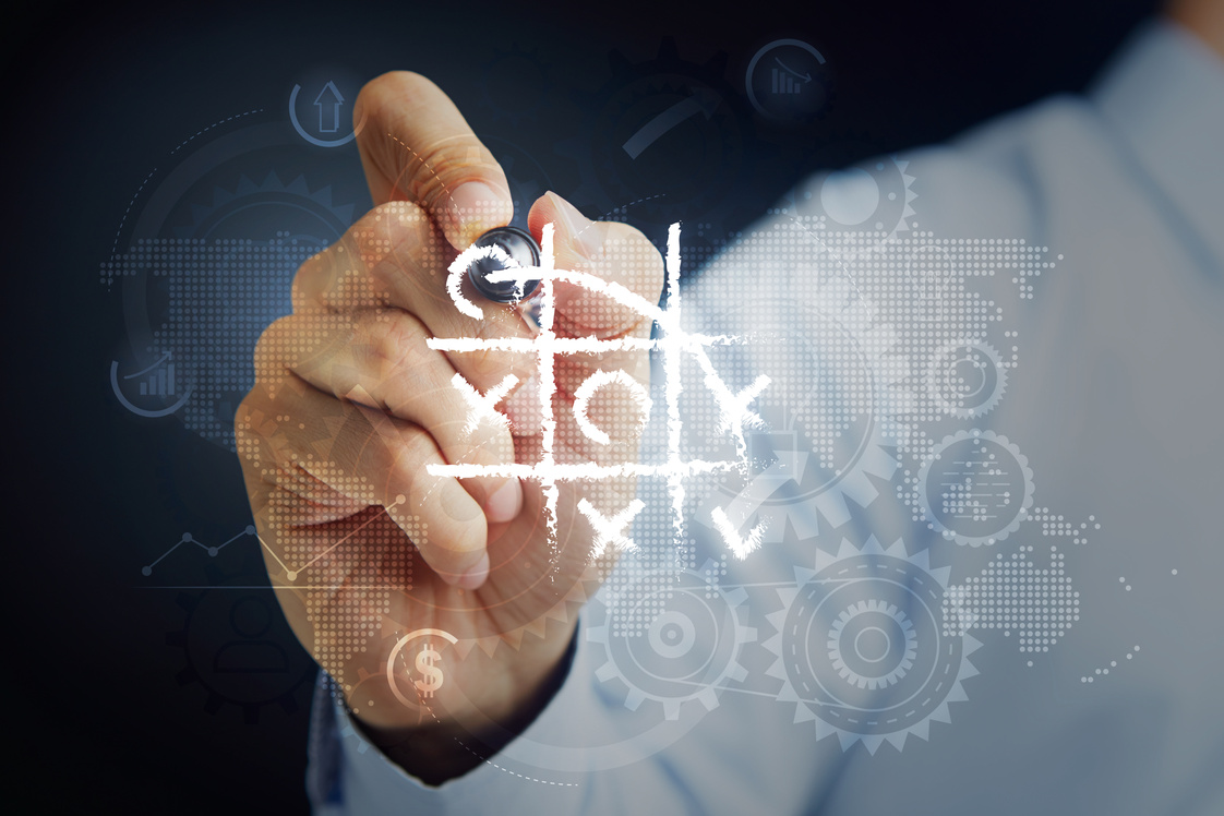 Hand illustrating strategic planning concept